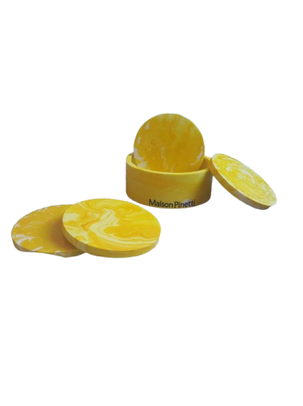 Dessous de verre- Jesmonite Jaune