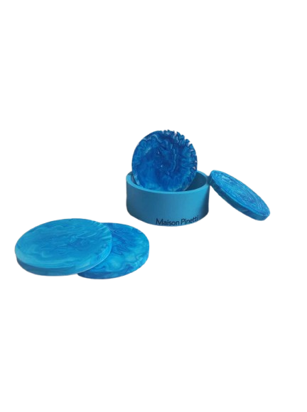 Dessous de verre - Jesmonite bleu