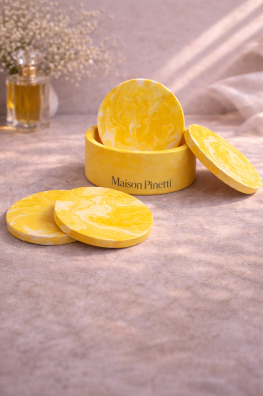 Dessous de verre- Jesmonite Jaune
