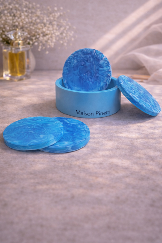Dessous de verre - Jesmonite bleu